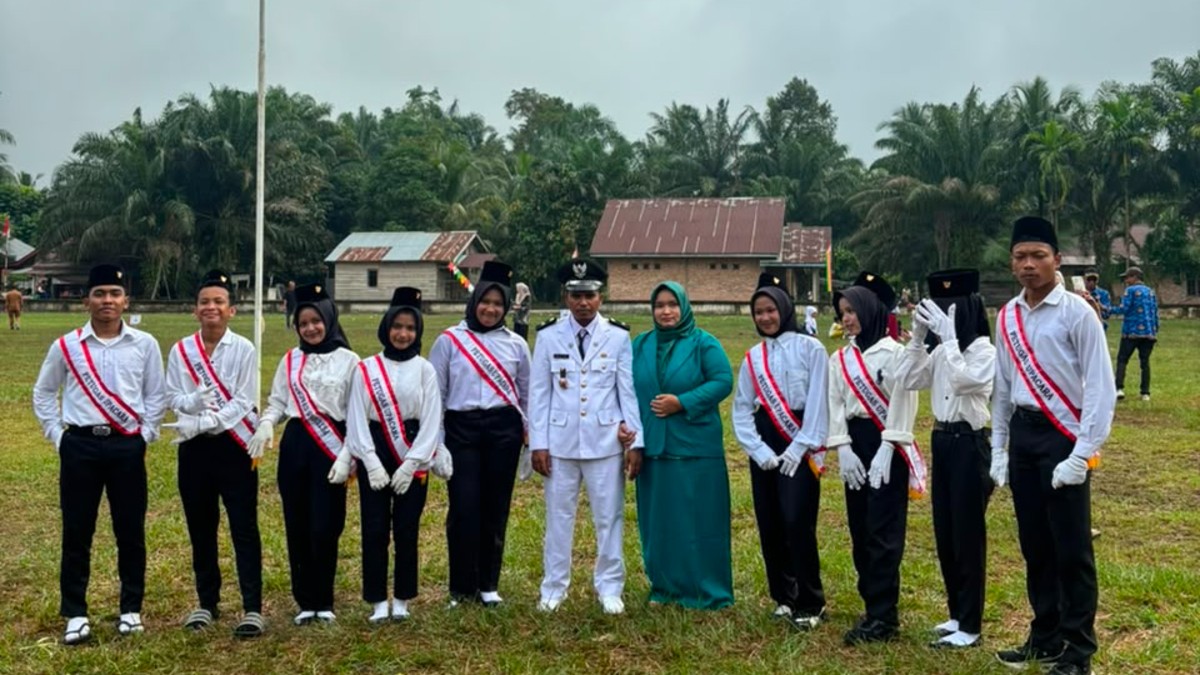 Paskibraka Desa Tanjung Harapan 2026 Sukses Tunaikan Tugas Kibarkan Merah Putih di Kampar Kiri